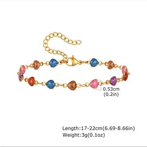 Colorful Heart  Bracelet Stainless steel